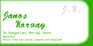janos morvay business card